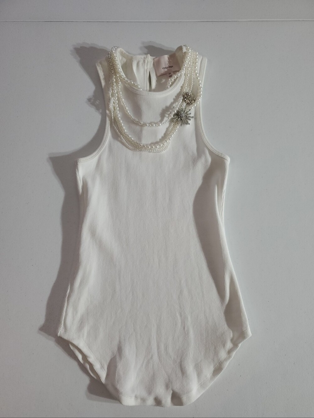 Cinq À Sept Womens XS Pearl Chain Lizzie Tank